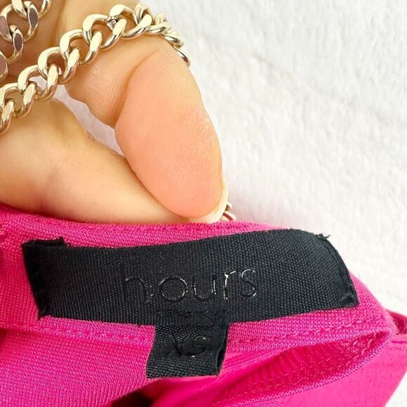 H:ours Cassia Mini Dress Size XS Fuchsia Ponte Open Back Chain Link - Picture 9 of 10